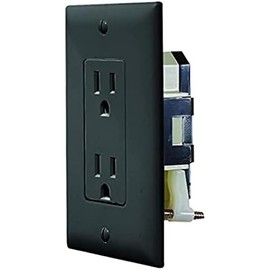 RV Designer Collection S817 Dual Outlet W/Cover Plate Black