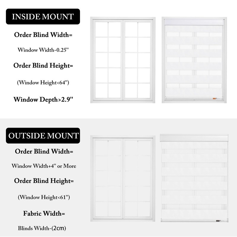 Zebra Blinds for Windows, White, 36 in (W) x 72