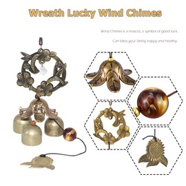 Hooshing Corona de viento Campanas de viento Actualizando Hojas Feng Shui Campanas de viento Clásico Metal Campanas para Lucky Home Jardín Patio Colgando Pequeña Decoración Regalo