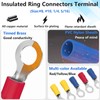 smseace 300pcs 12-Sizes(M4/M5/M6/M8) Insulated Ring Terminals 22-16/16-14/12-10AWG Electrical Crimp Terminal