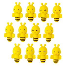 TOYANDONA 36pcs Creative Bee Shaped Erasers Fun Cartoon Design for Boy Girl for Classroom Rewards and Painting Activities