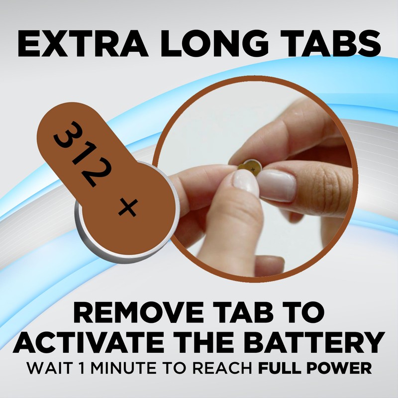 Powermax Size 312 Hearing Aid Batteries, 180 Count Long-Lasting Battery