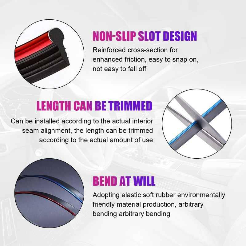 Yourkar Car Interior Trim Strips, 16.4ft Auto Decoration Styling Door