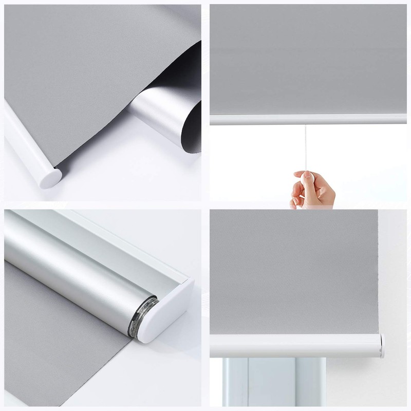 SUNFREE Blackout Window Shades Cordless Window Blinds with Spring Lifting