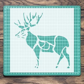Deer Wild Standing Stencil: Mylar Airbrush Wall Art Painting Crafts | DIY-A3 Stencil - Design Size (259 x 257 mm)