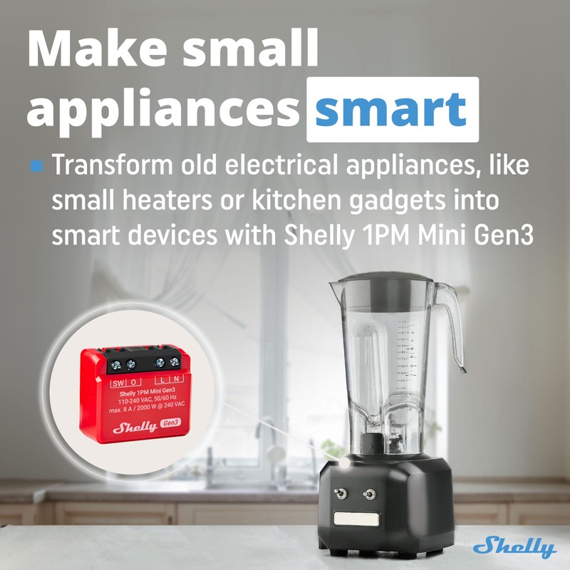 Shelly 1PM Mini Gen3 | WiFi Smart Switch Relay, 1
