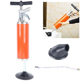 KONKENIE Universal Pipe Cleaners with 4" Rubber Cone High Pressure Air Drain Blaster Toilet Plunger Blaster Water Ram Remover Toilet Drain Sink Cleaning Tool for Kitchen Bathroom Orange+Black
