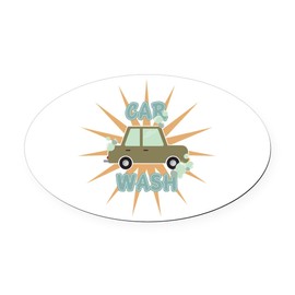CafePress Car Wash Euro Oval Car Bumper Magnet