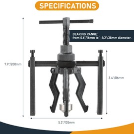 ATPEAM 3 Jaw Inner Bearing Puller, Jaw Pilot Bearing Puller Auto Bushing Gear Extractor Heavy Duty Pilot Bearing Removal Tool Automotive Blind Bearing Puller for Car SUV