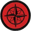 Retro Red and Black Compass Rose Patrol Patch - 2"
