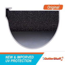 GutterStuff Original Gutter Guard - 5-Inch Half Round Foam Gutter Filter Insert with Year Round Leaf Protection & Easy DIY Installation - GSR532-2