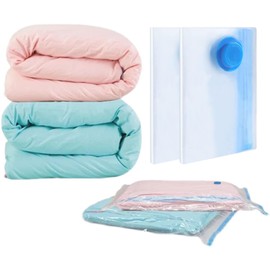 Vacuum Compression Storage Bags,Space Saver Bag,Vacuum Sealed Bags for Comforters, Blankets, Bedding, Clothing - Compression Seal for Closet Storage,Pump for Travel (2 Pack)