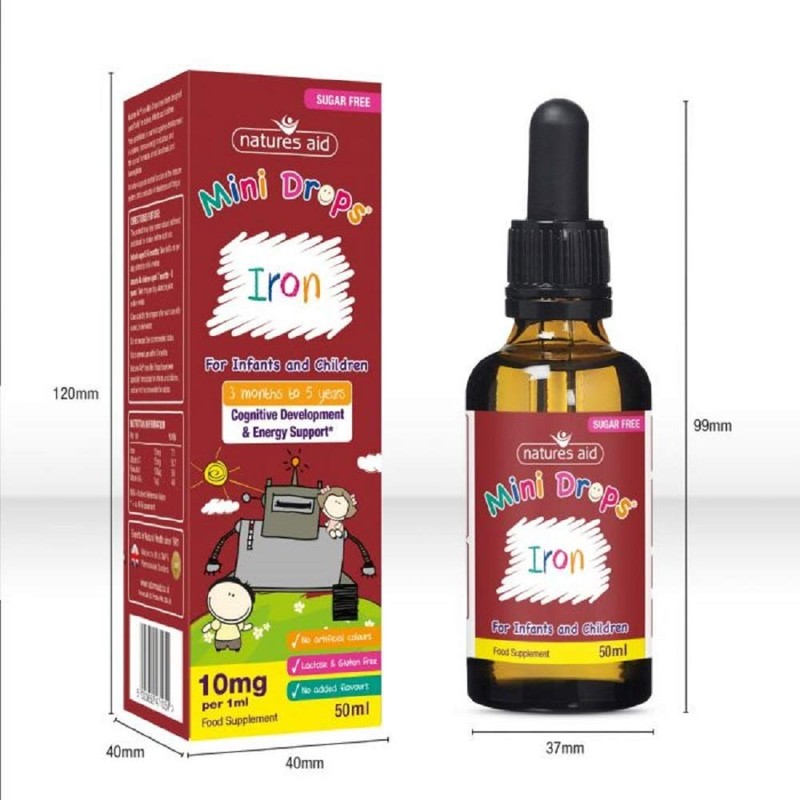 Natures Aid Iron Mini Drops for Infants and Children, Cognitive