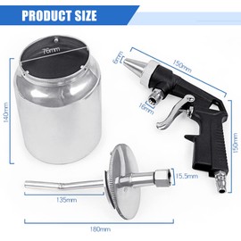 Sandblasting Gun with 6 mm Nozzle, Sand Blasting Device with 1L Sand Tank, Sand Blaster for Compressor, Pneumatic Sand Blasting for Glass Frosting, Rust Removal, Mechanical Parts Compressor