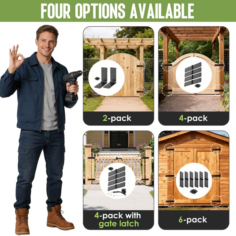 Mdkave Heavy Duty Gate Hinges,270° Solid Double Layer Folding Butt