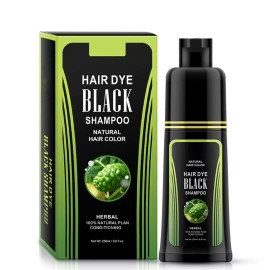 Mokeru (🥇USA SELLER)250ML Natural Herbal Black Hair Color Dye Shampoo Permanent Unisex