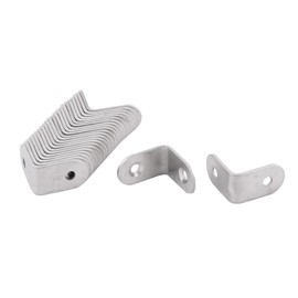 uxcell Stainless Steel Patio Fixing Shelf Shelves Corner Brace Joint Angle Bracket 25 x 25 x 2mm 24pcs Silver Tone