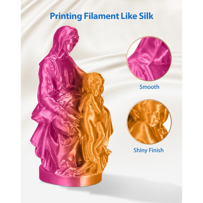 DURAMIC 3D PLA Filament 1.75mm 1kg Spool, Jam-Free High Stifness