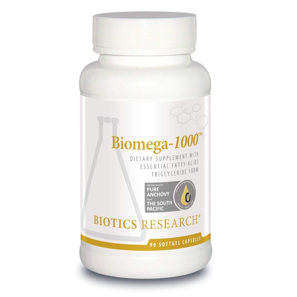 BIOTICS Research Biomega 1000 Omega 3 Fish Oil Supplement, Highly Concentrated Fish Oil with EPA/DHA, Omega 3 Fatty acids, Supports Immune, Cardiovascular 90 Softgels