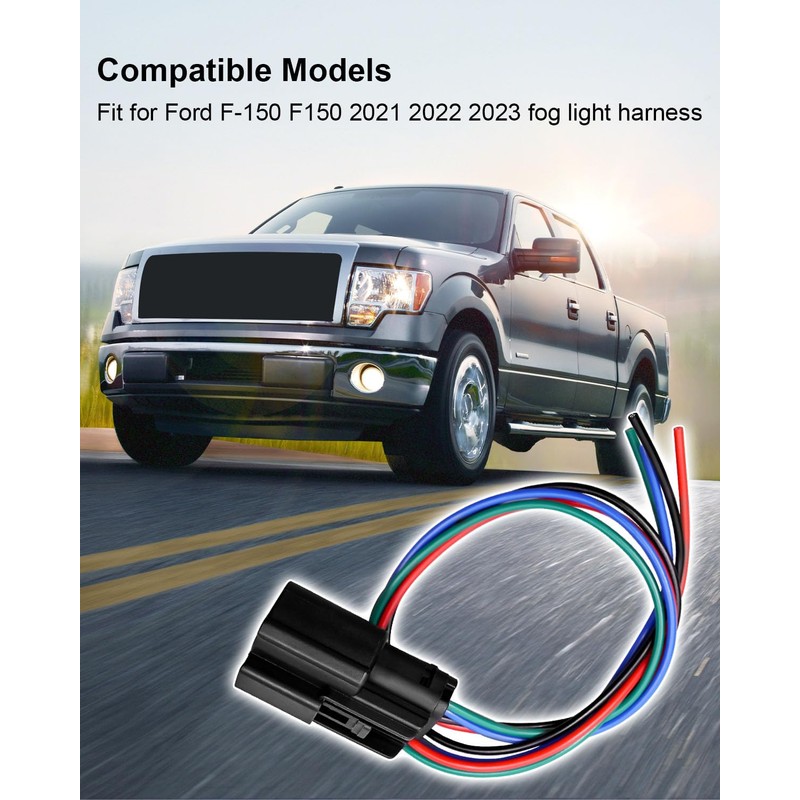 QAGGUM Fog Light Connector Pigtail Fit for Ford F150 2021