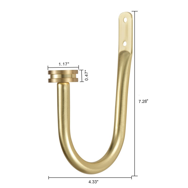 Curtain Holders, 2 Pack Brass Decorative Curtain Holdbacks for Wall