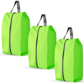 3Pcs Shoe Bags for Travel, Folding Shoe Bags for Travel with Zipper Closure,Large Waterproof Portable Travel Shoe Bag with Zipper Travel Essentials Women for and Men (Green)