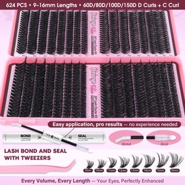 Wispy Lash Clusters Kit Fluffy Cluster Eyelash Extensions 624pcs