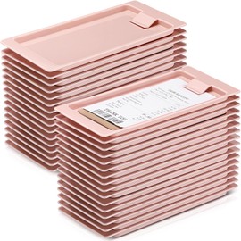 PerKoop 32 Pack Check Holders Check Presenters for Restaurant Plastic Guest Receipt Tip Trays Bill Credit Card Holder Waitress for Bars Hotels(Pink)