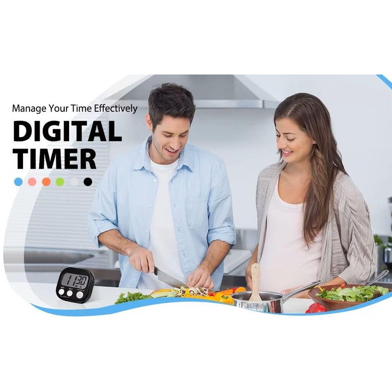 3 Pack Digital Kitchen Timer for Cooking Big Digits Loud