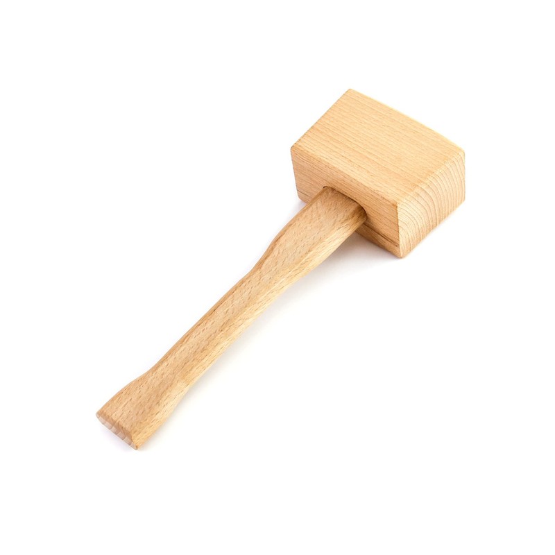QWORK Wooden Mallet, 9.5" Manual Ice Hammer Mallet Beech Solid