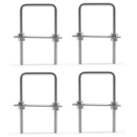 304 Stainless Steel Square U Bolt M8 x 55 x 85 mm Square U Bolt with Nuts Pack of 4