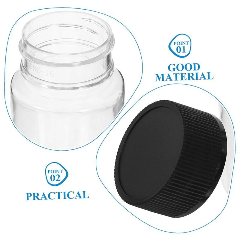 ULTECHNOVO 24pcs Wide Mouth Sample Bottles With Black Screw Caps