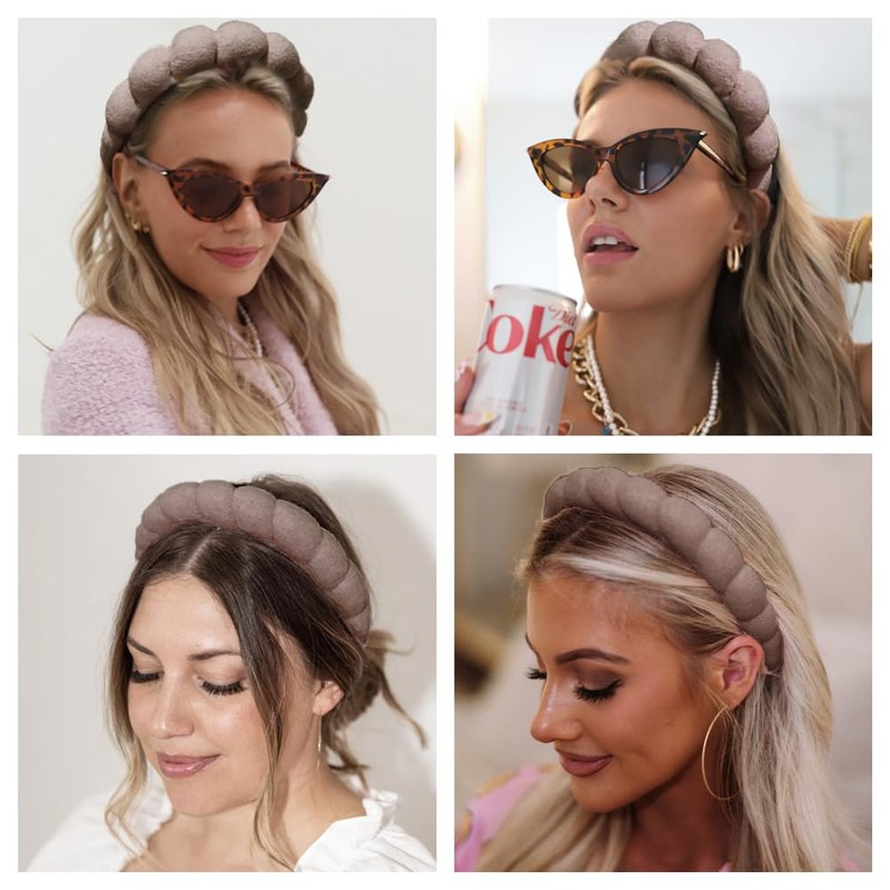 AOENJIE Spa Headbands for Washing Face or Makeup, Sponge Bubble