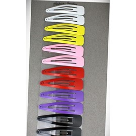 Perfect Hairstyle with Our Hair Accessories - Set Pack Of 12 Metal Hair Accessory Clips Snap Barrettes 2 5/8" Wide Fashionable Hair Accessory Hair Jewelry Accessories for Lady Women