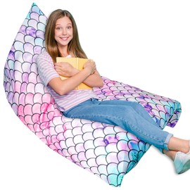 Byzesty Bean Bag Chair Cover: Bean Bag for Kids, Cuddly Toy Storage, Bean Bag Cover for Nursery & Kids Couch (Mermaid 1)