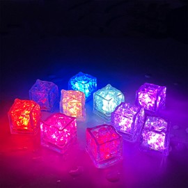 LED Ice Cubes Lights for Drinks, 12/24/48 Pack Multi Color Light Up Ice Cubes for Drinks Reusable Waterproof Glowing Flashing Led Ice Cube for Party Bar Club Drinks (48)