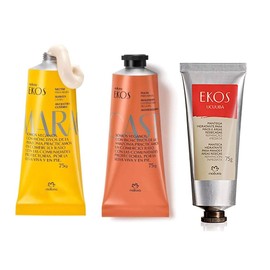 Set De 3 Cremas Veganas para Manos Natura EKOS Castaa, Ucuuba, Maracuya, Cremas 75 gr Pulpas Hidratantes para Manos 3 Piezas                          