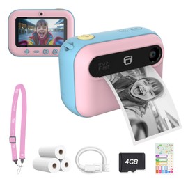 Kids Camera Instant Print myFirst Insta 20 Dual Lens Selfie Digital Camera for Kids with No Ink with Thermal Paper Printing Included (Cotton Candy Mix)