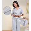 CF 100% Cotton Capri Pajamas Set Womens Button Down Sleepwear