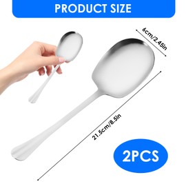 Servierlöffel, 2 Stück Edelstahl 22.5cm Löffel Set Für Servieren Kochen Suppe Salat Pasta Robuste Lange Griffe Für Komfortables Servieren Perfekt Für Küche Und Haushalt