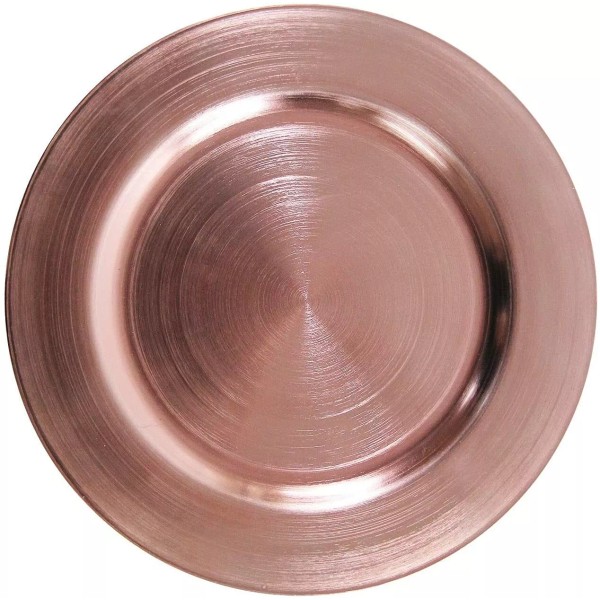Unbranded 13” Rose Gold Metallic Charger Plates- Durable Plastic -Beautiful