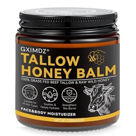 Sarga de ternera para la piel, sargo batido y bálsamo de miel, Sarga de carne orgánica alimentada con pasto con miel cruda y cera de abejas, hidratante natural para cara y cuerpo, nutre y calma la