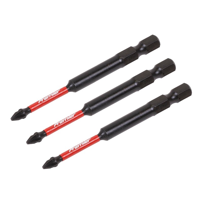 Sealey 75mm Pozi #1 Impact Power Tool Bit Set 3pc