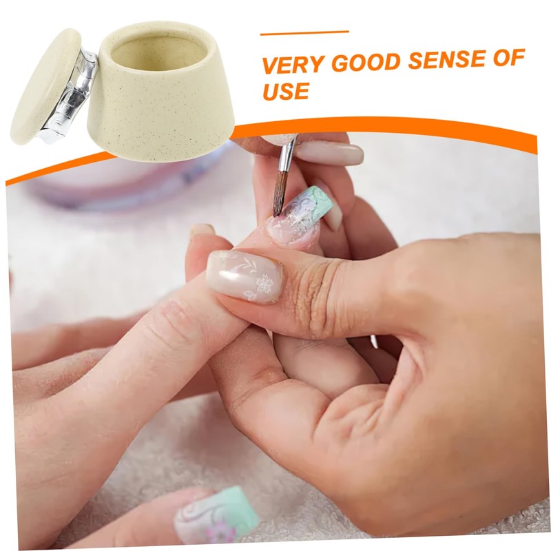 WOONEKY Acrylic Nail Dappen Dish Cup Lid Nail Brush Cup