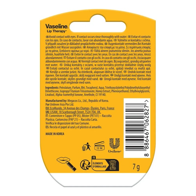 Vaseline - Bálsamo Labial Mini Tarro (7grs), Queen Bee
