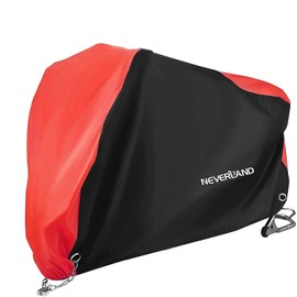 NEVERLAND Motorcycle Cover Waterproof Outdoor, Motorbike Scooter Covers Heavy Duty Medium with Lock-Holes, Bandage, Storage Bag Compatible with Harley Davidson Kawasaki Yamaha Honda Grom (Up to 86”)
