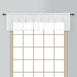United Curtain Cenefa Semitransparente, Cenefa Recta, Blanco, 54 x 16, 1