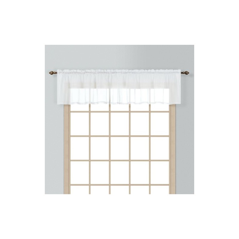 United Curtain Cenefa Semitransparente, Cenefa Recta, Blanco, 54 x 16,