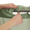 River Dream Green Heavyweight No Hooks Required Shower Curtain with