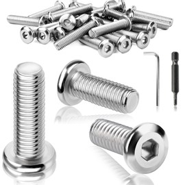TXXATX Pack of 25 M5 Flat Head Screws M5 x 25 mm Stainless Steel Rounded Head Screws Hexagon Socket Full Thread with Wrench Screwdriver Bit Machine Screws for Maintenance Assembly